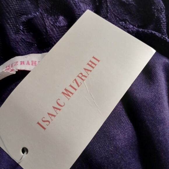 Isaac Mizrahi Lace Womens Top Size L Color Purple - Picture 5 of 10